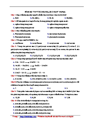 Đề thi thử THPT Quốc gia môn Hóa học năm 2017 - Sở giáo dục và đào tạo Hà Nam (Có đáp án)